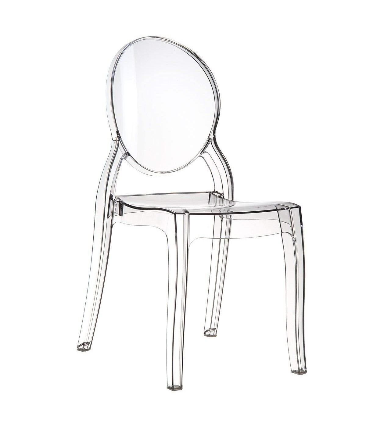 MOBILI 2G - Set 4 Sedie Design Moderne Polipropilene Trasparente 50,5x48,5x94 vista frontale