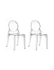 MOBILI 2G - Set 4 Sedie Design Moderne Polipropilene Trasparente 50,5x48,5x94 vista frontale