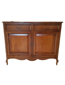MOBILI 2G - MADIA CREDENZA ARTE POVERA IN LEGNO 2 PORTE BASSANO L.145 P.50 H.115 VISTA FRONTALE