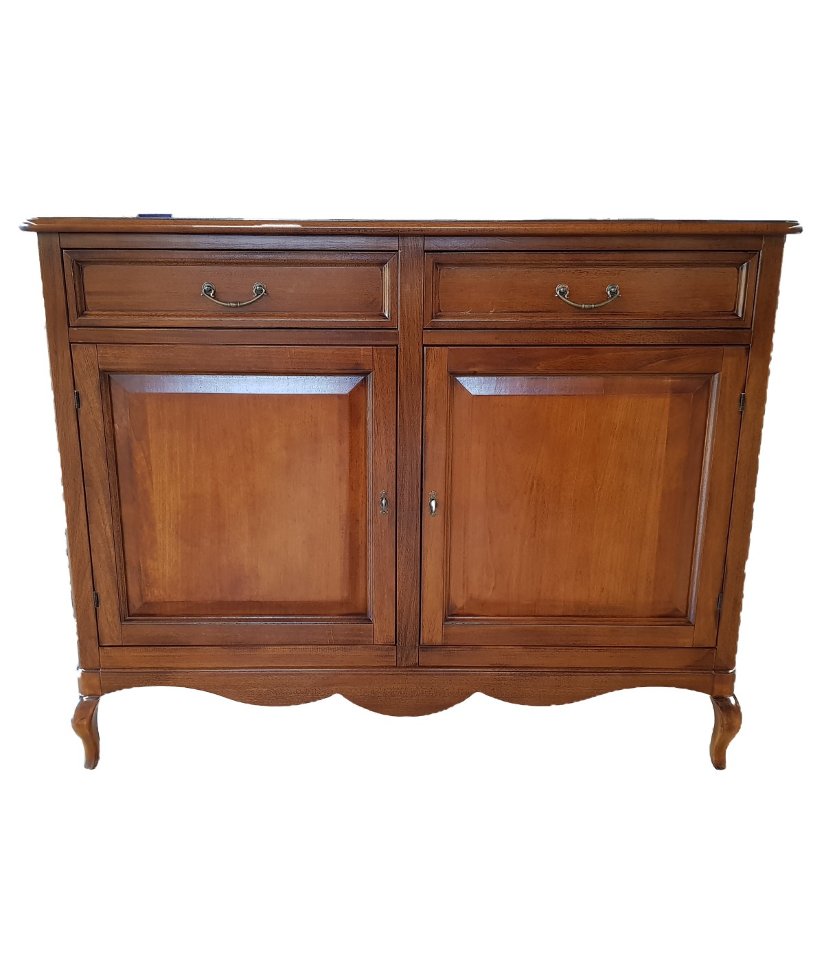 MOBILI 2G - MADIA CREDENZA ARTE POVERA IN LEGNO 2 PORTE BASSANO L.145 P.50 H.115 VISTA FRONTALE