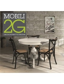 ROTONDO COLORE BIANCO OPACO D.120, 1 ALLUNGA 40 CENTIMETRI VISTA FRONTALE