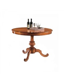 MOBILI 2G - TAVOLO ROTONDO FINITURA BASSANO ALLUNGABILE 100 NOCE VISTA FRONTALE