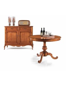 Tavolo rotondo allungabile in legno noce Bassano arte povera 120x120 cm