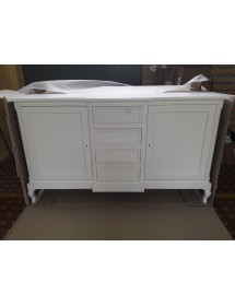 MOBILI 2G - Madia Credenza legno 2 Porte 4 Cassetti bianco 201 x 52 H 113 vista frontale