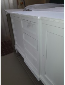 MOBILI 2G - Madia Credenza legno 2 Porte 4 Cassetti bianco 201 x 52 H 113 vista laterale