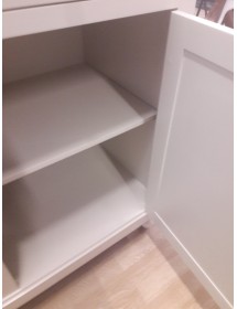 MOBILI 2G - Madia Credenza legno 2 Porte 4 Cassetti bianco 201 x 52 H 113 vista aperto