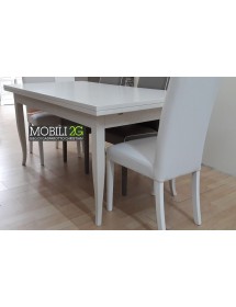 MOBILI 2G - TAVOLO CON ALLUNGHE 180X90 BIANCO OPACO VISTA FRONTALE