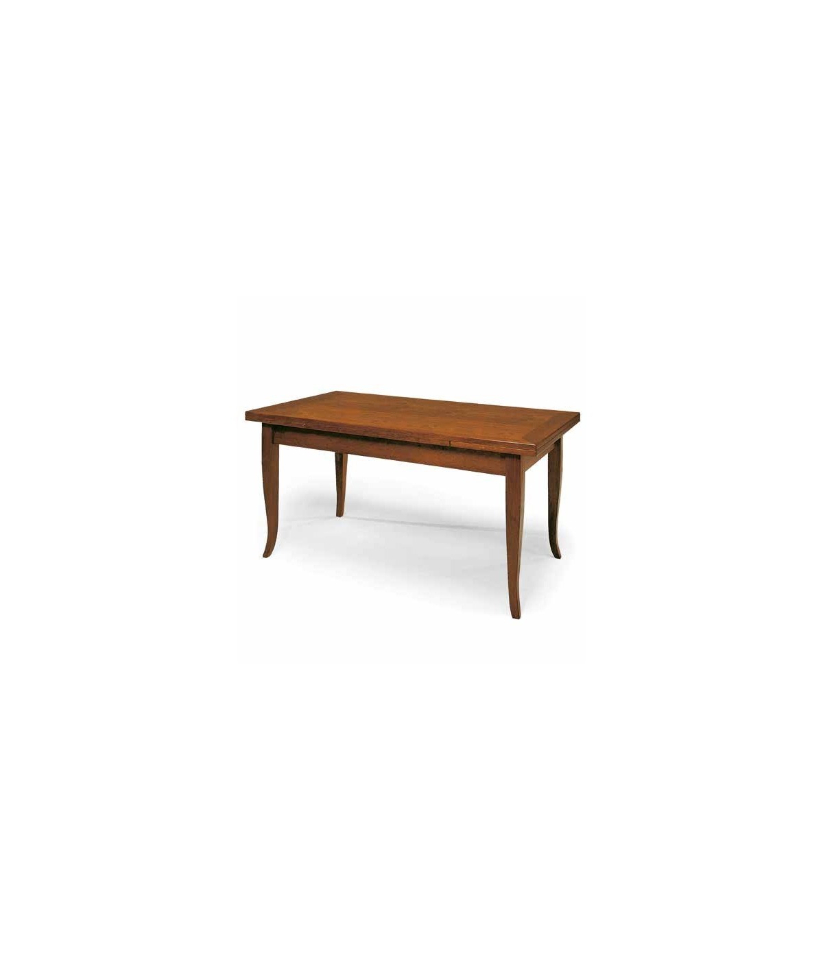 MOBILI 2G - Tavolo rettangolare allungabile legno classico Noce Arte Povera 130 X 85 VISTA LATERALE