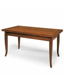 MOBILI 2G - Tavolo rettangolare allungabile legno classico Noce Arte Povera 180 x90 VISTA LATERALE