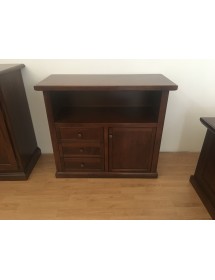 MOBILI 2G - PORTA TV IN LEGNO ARTE POVERA TINTA NOCE 86x38x75 VISTA FRONTALE