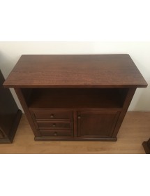 MOBILI 2G - PORTA TV IN LEGNO ARTE POVERA TINTA NOCE 86x38x75 VISTA FRONTALE