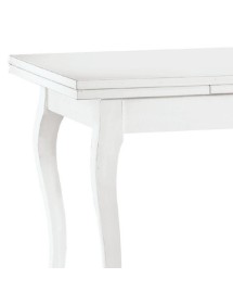 MOBILI 2G - Tavolo Classico Allungabile Legno Bianco 100x70 120x80 140x80 160x85 vista laterale
