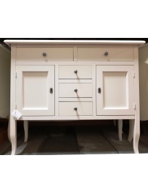 MOBILI 2G - MADIA CREDENZA IN LEGNO BIANCO OPACO 100x40x85h vista frontale