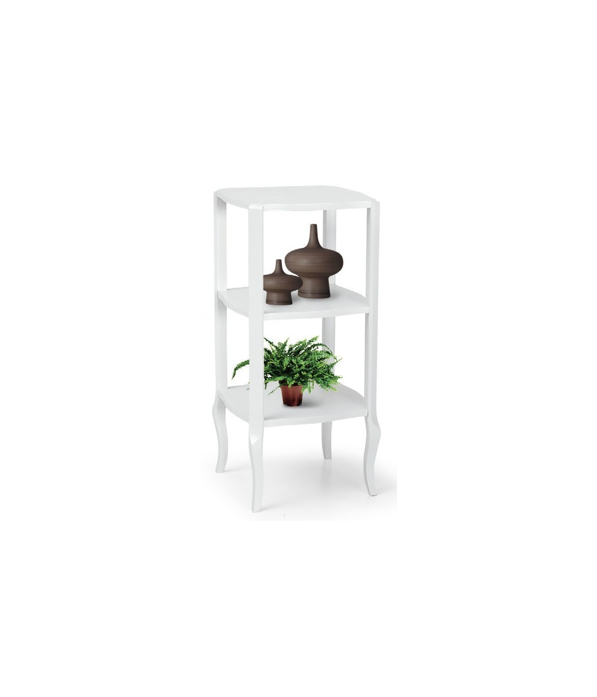 MOBILI 2G - LIBRERIA LACCATO BIANCO IN LEGNO 2 VANI  36x36x79