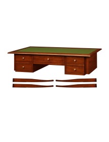 MOBILI 2G - SCRITTOIO SCRIVANIA CON INSERTO PELLE FINITURA NOCE cm 150x74x81H VISTA SMONTATA