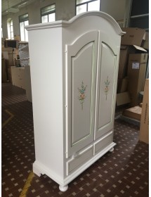 MOBILI 2G - ARMADIO SHABBY 2 ANTE IN LEGNO DECORATO 125x61X200 vista laterale