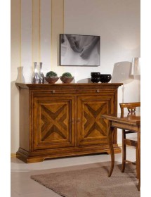 MOBILI 2G - MADIA CREDENZA LEGNO 2 ANTE 2 NH. 115 NOCE BASSANO L.160 P.53 VISTA FRONTALE