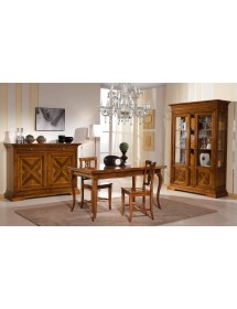 MOBILI 2G - MADIA CREDENZA LEGNO 2 ANTE 2 NH. 115 NOCE BASSANO L.160 P.53 VISTA FRONTALE COMPLETA
