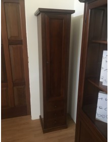 MOBILI 2G - LIBRERIA COLONNA  ARTE POVERA LEGNO 1 PORTA TINTA NOCE 45X41X187 vista frontale