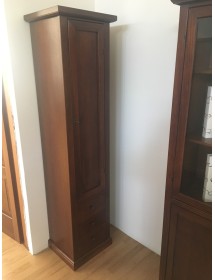 MOBILI 2G - LIBRERIA COLONNA  ARTE POVERA LEGNO 1 PORTA TINTA NOCE 45X41X187 vista laterale