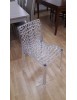 MOBILI 2G - SET 4 SEDIE DESIGN MODERNE POLICARBONATO TRAFORATE VISTA FRONTALE