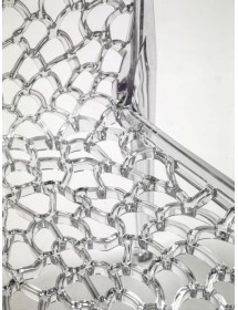 MOBILI 2G - SET 4 SEDIE DESIGN MODERNE POLICARBONATO TRAFORATE VISTA SEDUTA