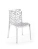 MOBILI 2G - SET 4 SEDIE DESIGN MODERNE POLICARBONATO TRAFORATE vista frontale