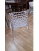 MOBILI 2G - SET 4 SEDIE DESIGN MODERNE POLICARBONATO TRAFORATE VISTA SCHIENALE
