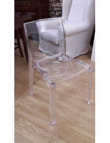 MOBILI 2G - SET 2 SEDIE MODERNE POLICARBONATO TRASPARENTE VISTA FRONTALE