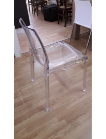 MOBILI 2G - SET 2 SEDIE MODERNE POLICARBONATO TRASPARENTE VISTA LATERALE