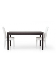 MOBILI 2G - SET 2 SEDIE MODERNE LEGNO ECOPELLE IMBOTTITA BIANCO vista laterale