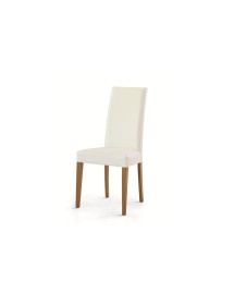 MOBILI 2G - MOBILI 2G - SET 2 SEDIE MODERNE LEGNO ECOPELLE IMBOTTITA BIANCO vista frontale