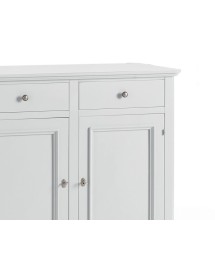 MOBILI 2G - MADIA CREDENZA NAPOLETANA 3 ANTE LACCATA BIANCA L.160P.50.H.102 VISTA CASSETTI E PORTE