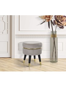 Sgabello paris grigio/gold cm 35x40,5