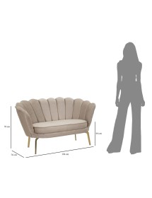 Divano vienna plus crema cm 136x76x78