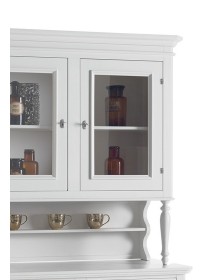 MOBILI 2G - Cristalliera 3 ante arte povera napoletana bianco l.160 p.50/41 h.221 VISTA ALZATA