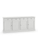 MOBILI 2G - Madia Credenza 4 porte 4 cassetti Arte povera bianco 203x42x86 VISTA FRONTALE