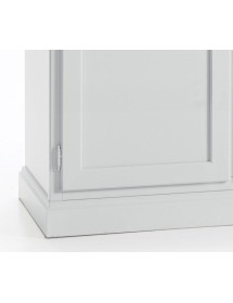 MOBILI 2G - CRISTALLIERA CLASSICA IN LEGNO 4 PORTE BIANCO SPORCO 203x42x203 VISTA FRONTALE ZOCCOLO