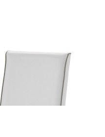 MOBILI 2G -  Set 2 Sedie imbottita bianca ecopelle filo tortora vista schienale