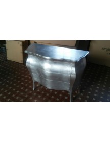 MOBILI 2G - Como' Bombato Legno Foglia argento Maniglie Swarovski 116x45x85
