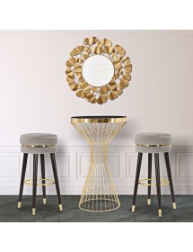 Sgabello bar paris grigio/gold cm 35x74