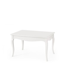 MOBILI 2G - Tavolino classico rettangolare legno bianco 80x50x45 vista frontale