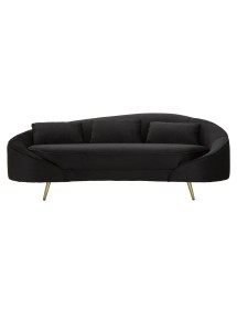Divano 3 posti oslo c/cuscini nero cm 185x84x68