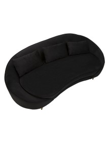 Divano 3 posti oslo c/cuscini nero cm 185x84x68