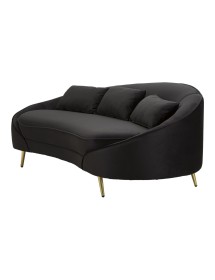 Divano 3 posti oslo c/cuscini nero cm 185x84x68