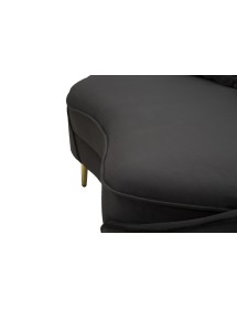 Divano 3 posti oslo c/cuscini nero cm 185x84x68