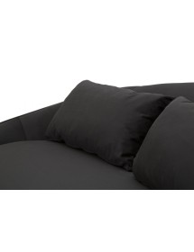 Divano 3 posti oslo c/cuscini nero cm 185x84x68