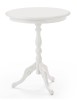 MOBILI 2G - Tavolino rotondo classico legno bianco 50x50x60 vista frontale