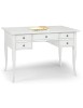 MOBILI 2G - SCRIVANIA ARTE POVERA 5 CASSETTI LEGNO BIANCO 150x65x81 vista frontale