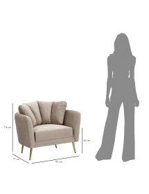 Poltrona kiev grigia cm 88x77x74